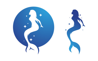 Modello di progettazione di illustrazione vettoriale di sirena di bellezza v.7