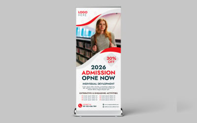 Tanulás az iskolában újra Roll up standee banner sablon