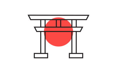 Tour and travel Japan element Vector icon Logo design v.12