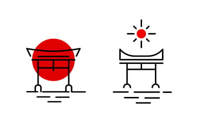Tour and travel Japan element Vector icon Logo design v.17
