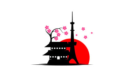 Tour and travel Japan element Vector icon Logo design v.20