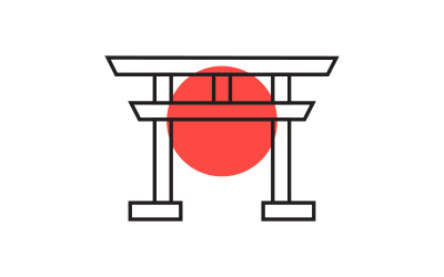 Tour e viaggi Giappone elemento Icona vettoriale Logo design v.12