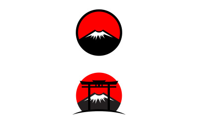 Tur ve seyahat Japonya öğesi Vektör simgesi Logo tasarımı v.16