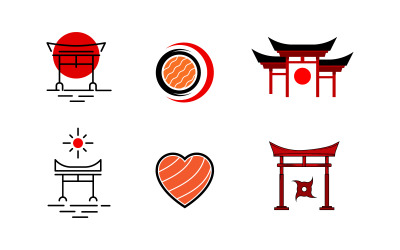 Tur ve seyahat Japonya öğesi Vektör simgesi Logo tasarımı v.24