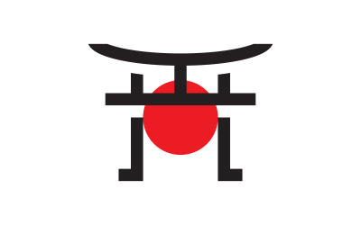 Tur ve seyahat Japonya öğesi Vektör simgesi Logo tasarımı v.9