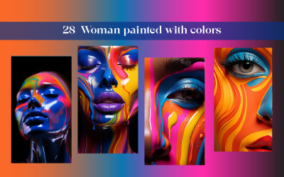 Woman painted with colors