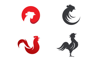 Horoz vektör simgesinin silüeti Logo illüstrasyon tasarımı v.17