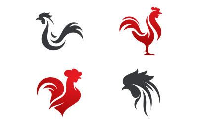 Horoz vektör simgesinin silüeti Logo illüstrasyon tasarımı v.18
