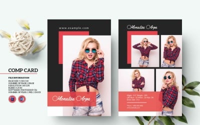 Professional Modeling Comp Card Template – Easy to Customize