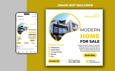 Professional Real Estate Social Media Post Template – Fully Editable PSD for Realtors