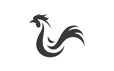 Silhouette of the rooster vector icon Logo illustration design v.10