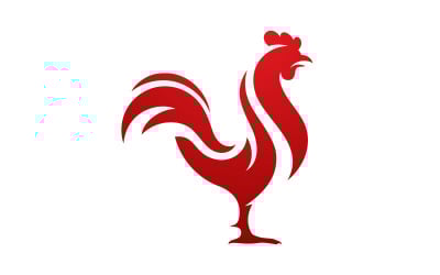 Silhouette of the rooster vector icon Logo illustration design v.11