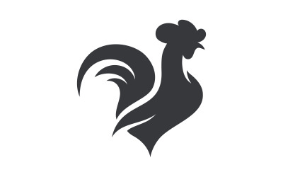 Silhouette of the rooster vector icon Logo illustration design v.12