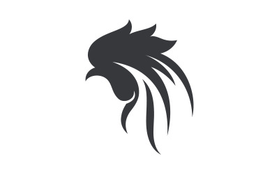 Silhouette of the rooster vector icon Logo illustration design v.13