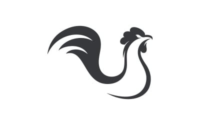 Silhouette of the rooster vector icon Logo illustration design v.15