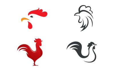 Silhouette of the rooster vector icon Logo illustration design v.16
