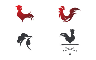 Silhouette of the rooster vector icon Logo illustration design v.19