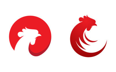 Silhouette of the rooster vector icon Logo illustration design v.1