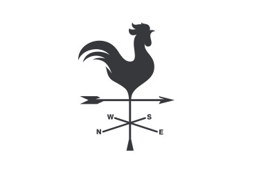 Silhouette of the rooster vector icon Logo illustration design v.3