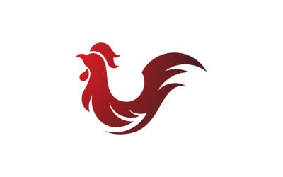 Silhouette of the rooster vector icon Logo illustration design v.4