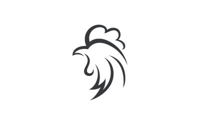 Silhouette of the rooster vector icon Logo illustration design v.5