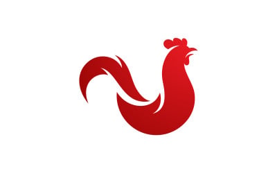 Silhouette of the rooster vector icon Logo illustration design v.7