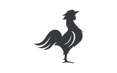 Silhouette of the rooster vector icon Logo illustration design v.8