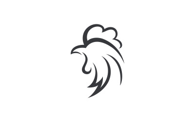 Sylwetka koguta ikona wektorowa Projekt ilustracji logo v.5