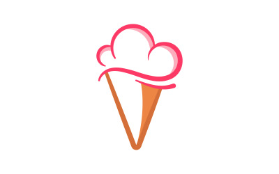 Illustrazione del modello di progettazione dell&amp;#39;icona vettoriale del gelato dolce v.1