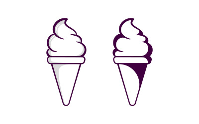 Illustrazione del modello di progettazione dell&amp;#39;icona vettoriale del gelato dolce v.4