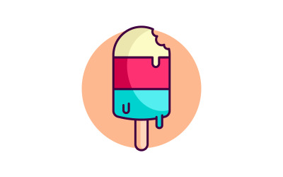 Illustrazione del modello di progettazione dell&amp;#39;icona vettoriale del gelato dolce v.6