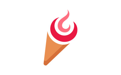 Illustrazione del modello di progettazione dell&amp;#39;icona vettoriale del gelato dolce v.7