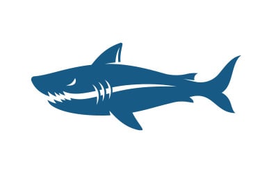 Illustrazione di pericolo di squalo icona design Template Vector v.5