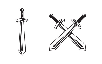 Knight Swords silhouettes. Vector illustration design v.10