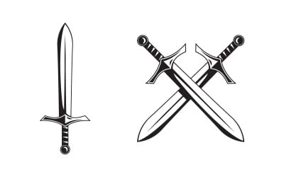 Knight Swords silhouettes. Vector illustration design v.13