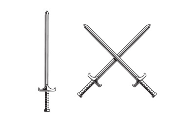 Knight Swords silhouettes. Vector illustration design v.5
