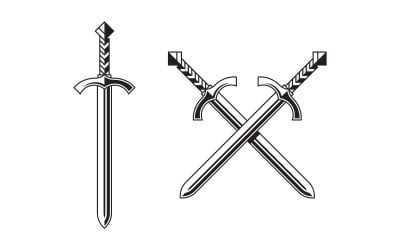Knight Swords silhouettes. Vector illustration design v.6