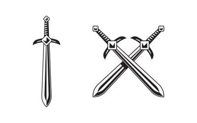 Knight Swords silhouettes. Vector illustration design v.7