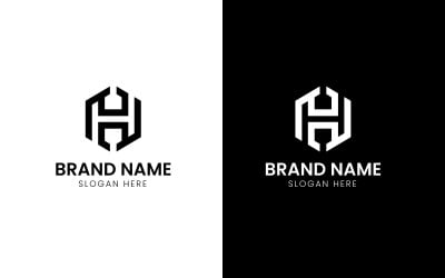 Letter H hexagon business logo-713
