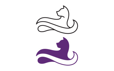 Niedliche Katzensymbol-Design-Vektor-Illustrations-Design-Vorlage v.3