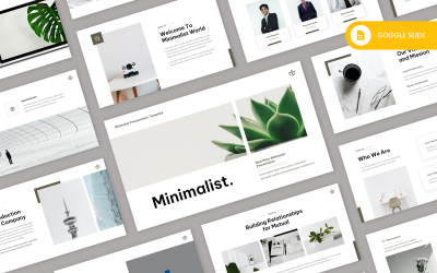 Plantilla minimalista de Google Slide en color blanco
