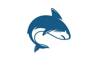 Shark Danger ілюстрація icon design Template Vector v.6