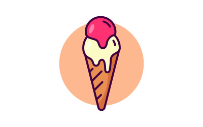 Süßes Eis Vektor-Symbol Design-Illustration Vorlage v.13