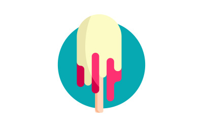 Süßes Eis Vektor-Symbol Design-Illustration Vorlage v.14