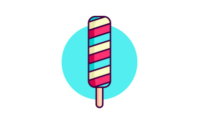 Süßes Eis Vektor-Symbol Design-Illustration Vorlage v.16