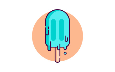 Süßes Eis Vektor-Symbol Design-Illustration Vorlage v.5
