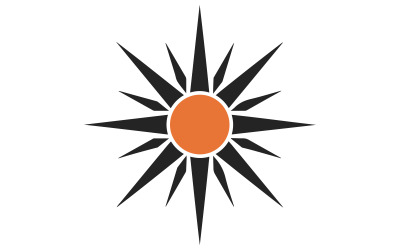 A minimalist logo with a pagan sun