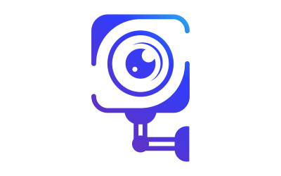 CCTV Güvenlik Vektör simgesi tasarım çizimi Şablonu v.10