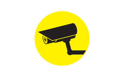 CCTV Güvenlik Vektör simgesi tasarım çizimi Şablonu v.18