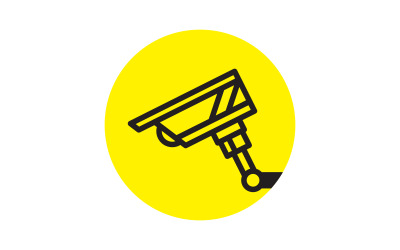 CCTV Güvenlik Vektör simgesi tasarım çizimi Şablonu v.19